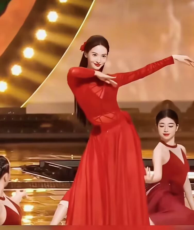 Этнический танцевальный костюм Джина Чена 2024 года: классическая двухслойная юбка-качалка большого размера, полупоясная юбка из шифона, для выступлений.