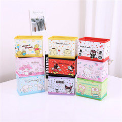 Cute Cartoon PU Foldable Storage Desktop Storage Box Cosmetic Stationery Accessories Classification Organizing Storage Box