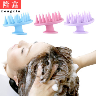 Silicone Shampoo Brush Soft Shampoo Brush Household Cleaning Comb Scalp Massage Comb Hairdressing Brush Cross-Border Hot Sale