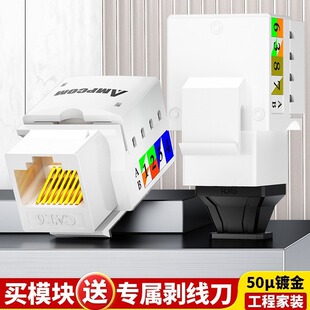 Ampukang AMPCOM Panel Socket 86 Super Category 5 or 6 Gigabit Internet Phone Module CAT5E6 Network Line Single