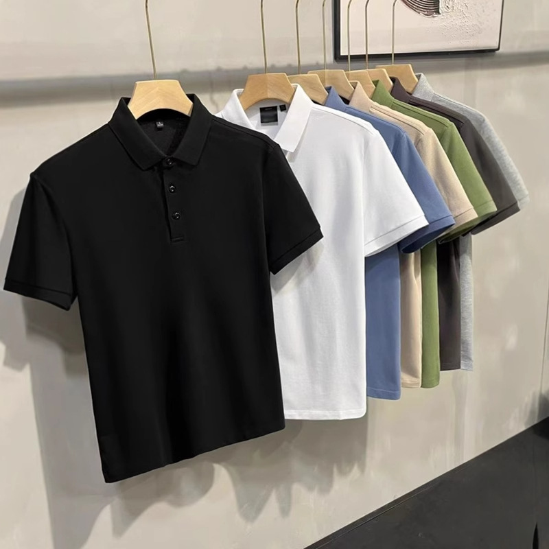 Summer Men's Short-Sleeved Polo Shirt Pure Color Casual Simple Style Boys Handsome Clean Version Lapel T-Shirt Breathable Summer Men's Short-Sleeved Polo Shirt Pure Color Casual Simple Style Boys Handsome Clean Version Lapel T-Shirt Breathable