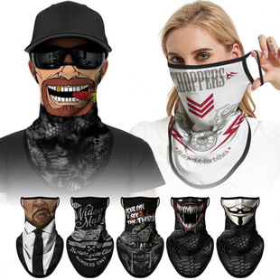 Cycling Sun Protection Mask Men's Motorcycle Ear-Hanging Face Towel Harley Motorcycle Retro Headscarf Summer Outdoor Neck Scarf Hood