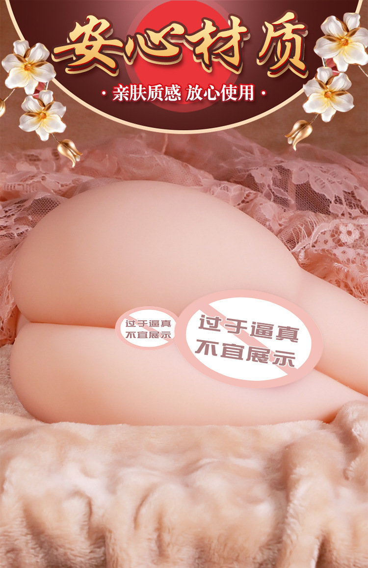 Side-Lying Realistic TPE Male Masturbator with Vaginal and Anal Channels, Handheld Design — detail image 17