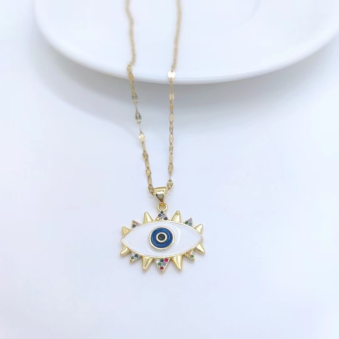 Womenu0027S Retro Fashion Geometric Titanium Steel Necklace Eye Stainless Steel Necklaces