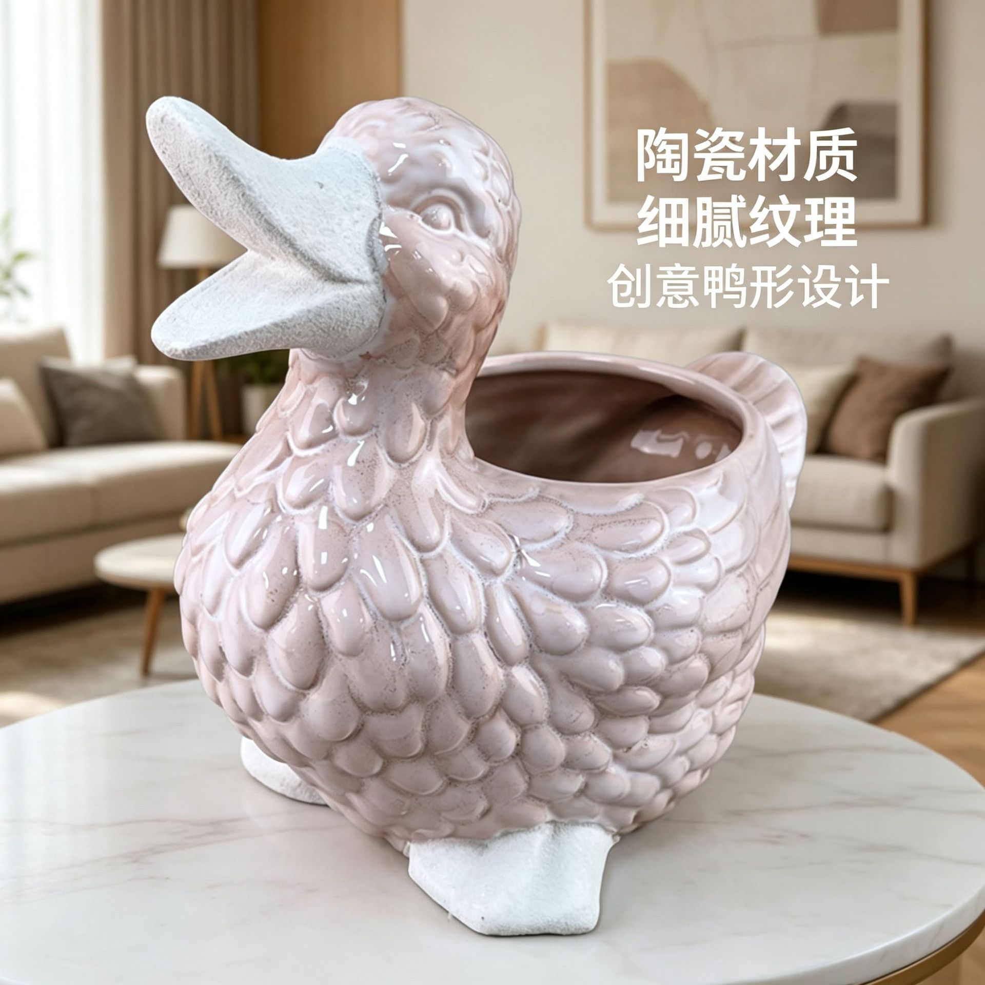 Patos transfronterizos nido de pájaros animales suculentos plantas maceta efectos creativos dibujos animados tiendas pastorales decoración decorativa para el hogar