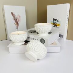 レリーフ石膏カップアロマキャンドルレトロ彫刻寝室装飾置物誕生日プレゼント雰囲気手作り記念日