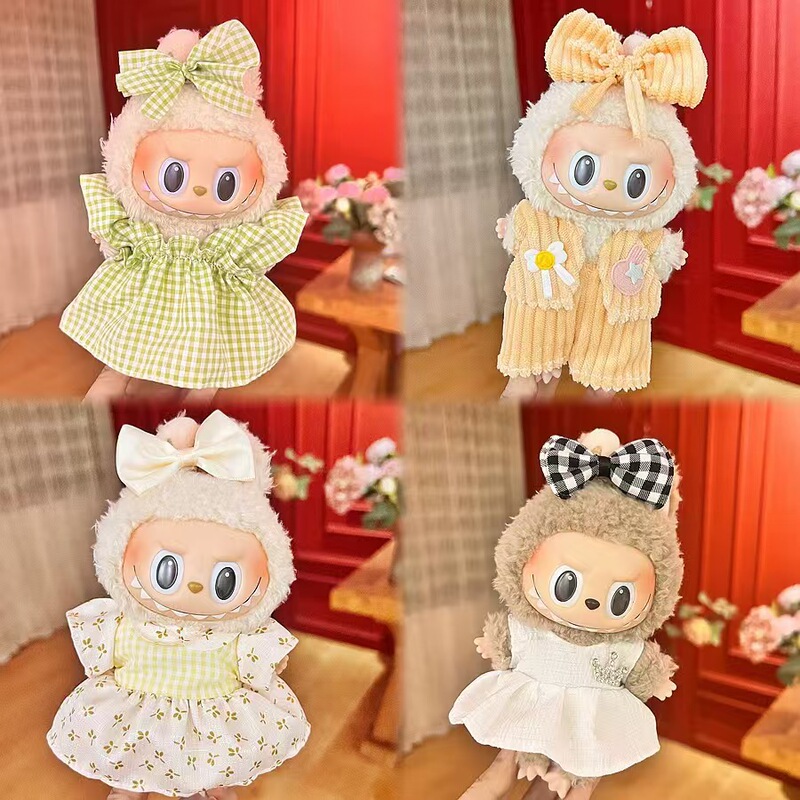 ラブブ 着られるベビー服 ラブブ 17cm 人形 かわいい ドレスアップ カジュアルスーツ スカート 【服のみ】|undefined