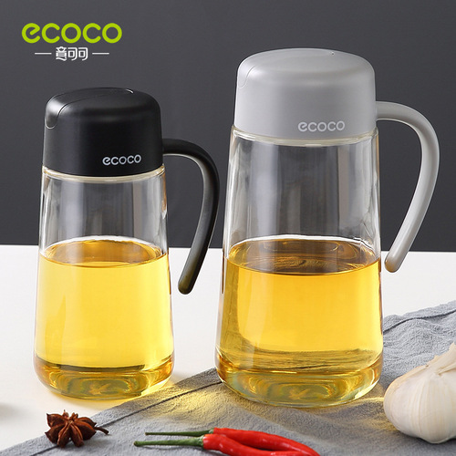 Automatic opening and closing oil pot, leak-proof glass oil bottle, oil tank, vinegar soy sauce bottle, kitchen supplies, household large-capacity oil bottle
