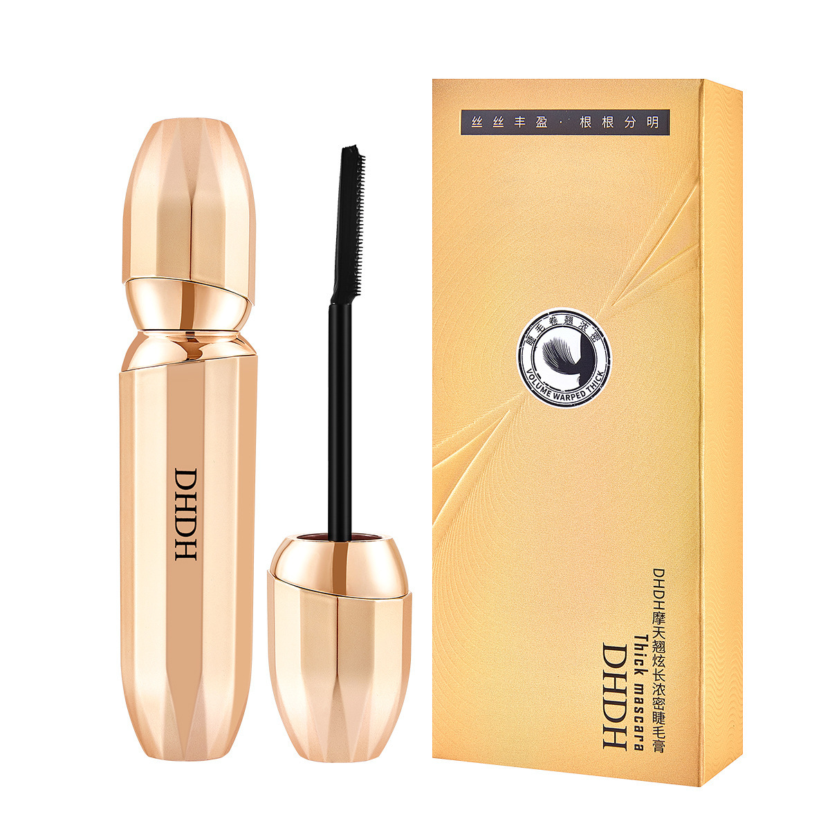 DHDH mortiana largo grueso rimel curling maquillaje no fácil de manchas impermeable raíz clara base pestañas