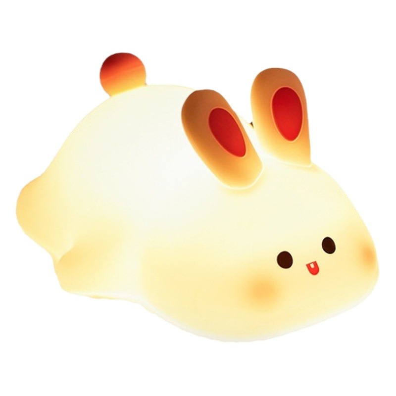 Cara grande conejo de silicona noche carga luz dormitorio sueño Pat lámpara atmósfera Internet celebridad niños regalo cumpleaños la muchacha