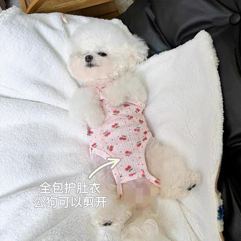 Ropa de mascotas primavera y verano delgada abdominal abdominal perros gatos perros pequeños que osos Teddy red ropa para el hogar