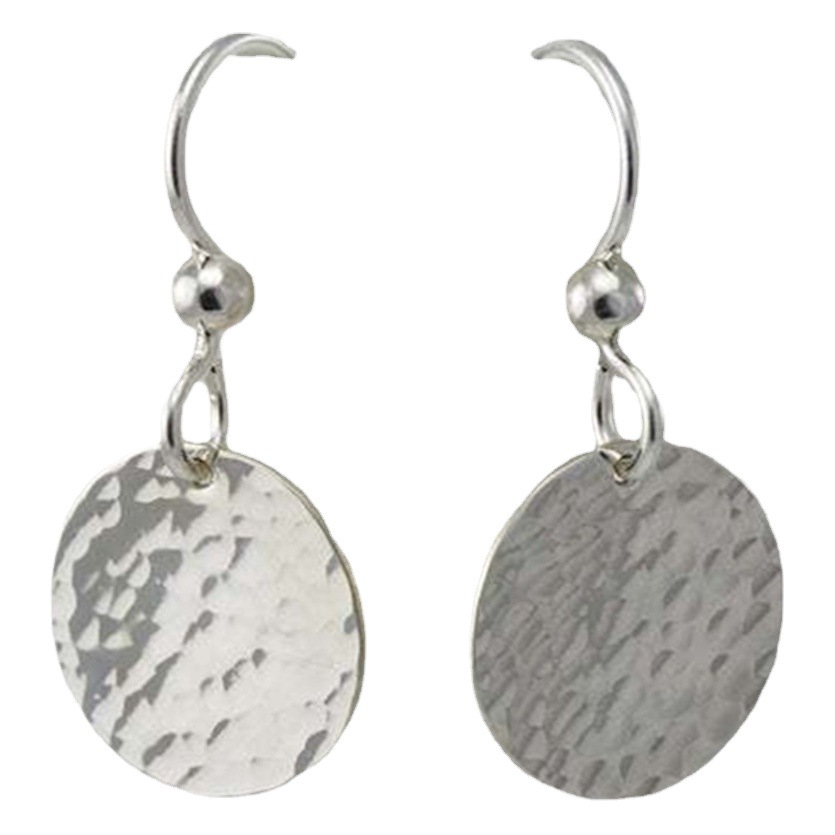 Cafe billion simple fashion metal concave-convex small round earrings women's European and American simple temperament geometric round earrings