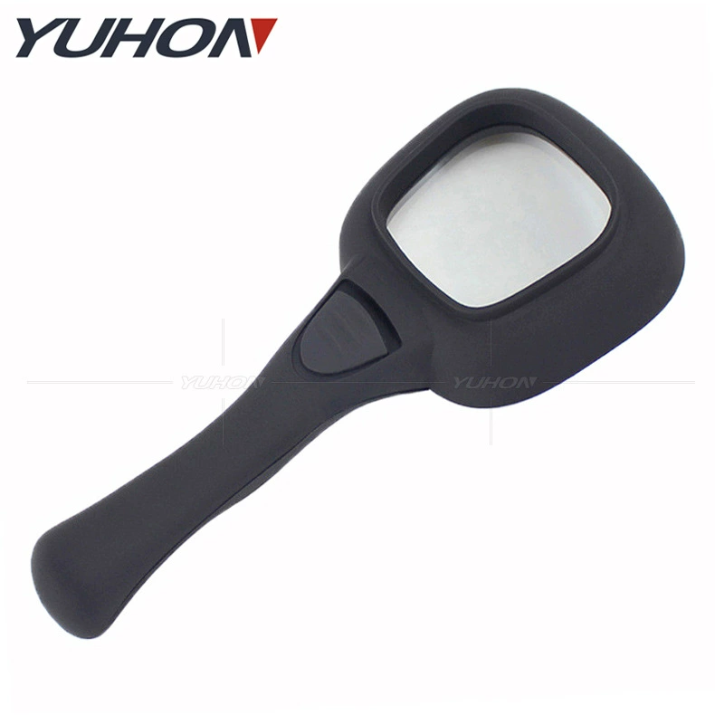 Шесть светодиодных фонарей черная резиновая краска ручной УФ-детектор денег лампа для пожилых людей увеличительное стекло для чтения со светом