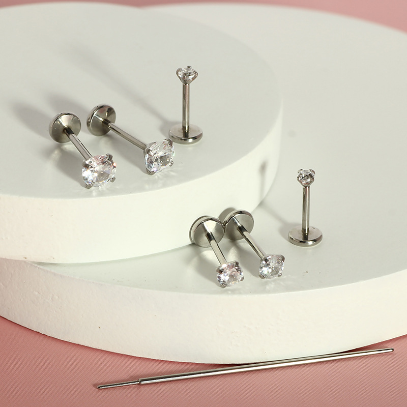 Pointed titanium steel lip stud product view