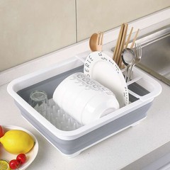 Multifunctional foldable drain bowl rack, kitchen plastic drain basket, extendable drain rack, dining ware bowl chopstick storage rack