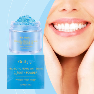 Oralhoe Probiotic Brightening Tooth Powder Gentle Gum Care Cleans Teeth Fresh Breath Glossy Cleans Teeth Oral