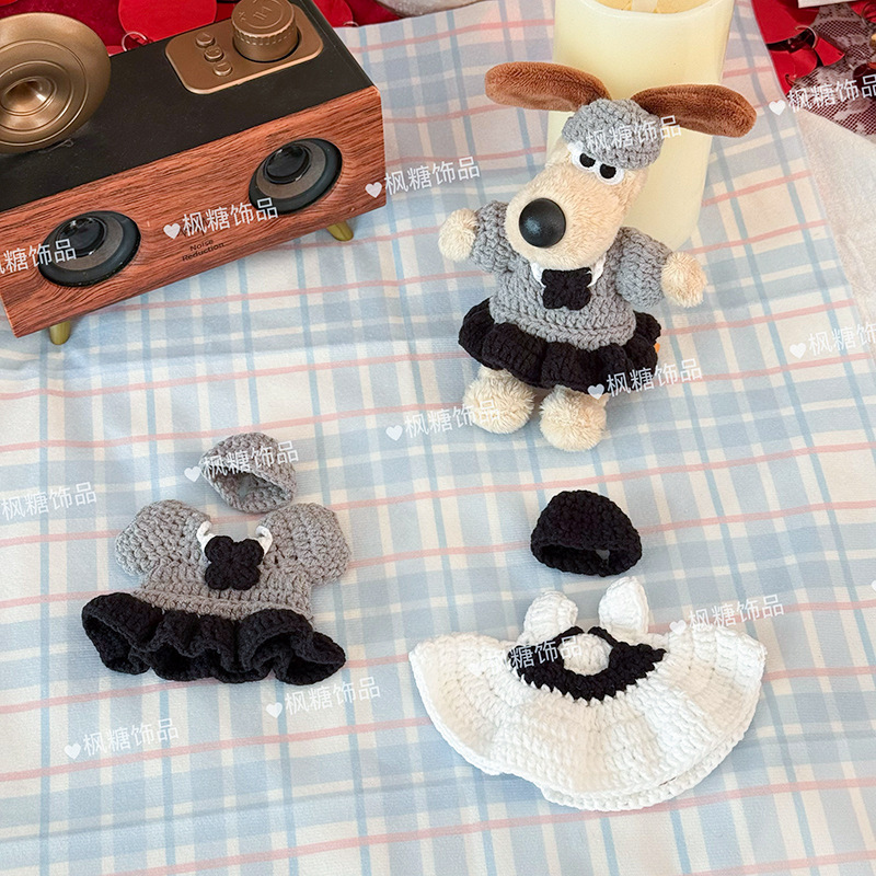 Little Chanel-Style Designer Dog Doll Outfit Set Mini Knitted Wool Dress Hat DIY Doll Kt Plush Toy Accessories Little Chanel-Style Designer Dog Doll Outfit Set Mini Knitted Wool Dress Hat DIY Doll Kt Plush Toy Accessories
