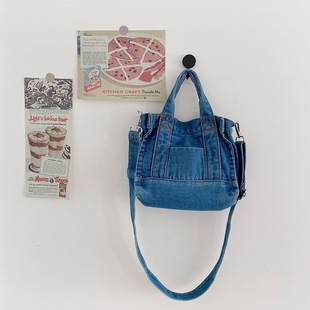 Brand shopping bag, denim Japanese one-shoulder bag, universal shoulder bag, Korean style