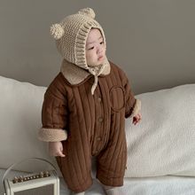 婴幼儿秋冬衣服韩版童装婴儿加厚棉衣爬爬服男童宝宝两面穿连体衣