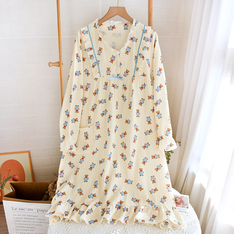 LJHバックルベア-クレープ丸首リボン長袖スカート