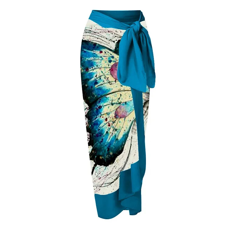 Damen Badeanzug Mit Blumen- Und Schmetterlingsmuster One-shoulder_voghion.com