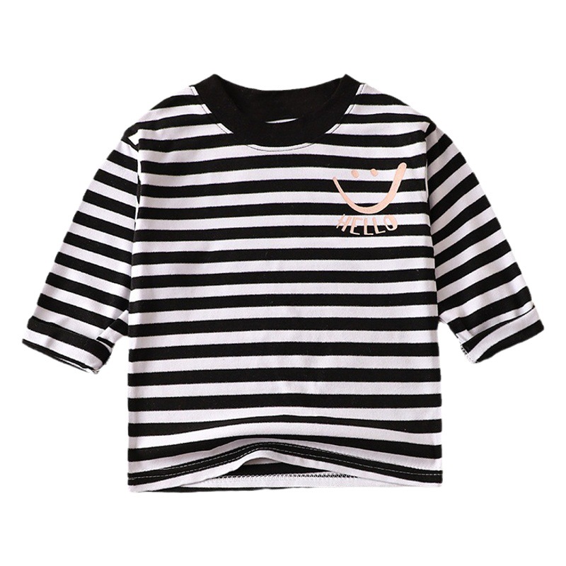 Nueva camiseta para niños otoño e invierno camisa de fondo ropa para niños de manga larga para niños ropa de otoño para niñas sueltas estilo coreano