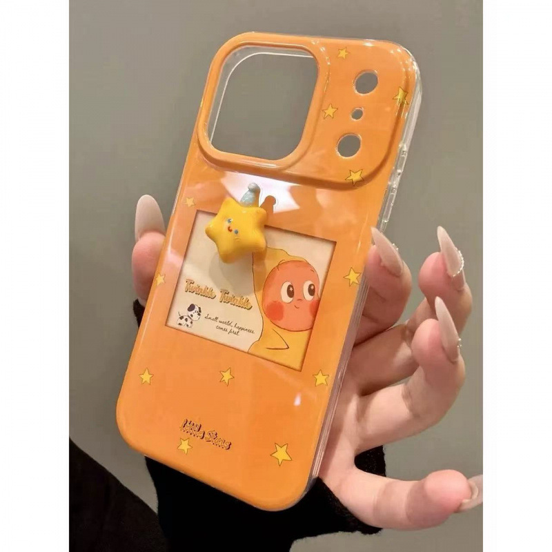 卡通黄底相框腮红立体星星人适用iPhone17promax苹果16手机壳15女|undefined