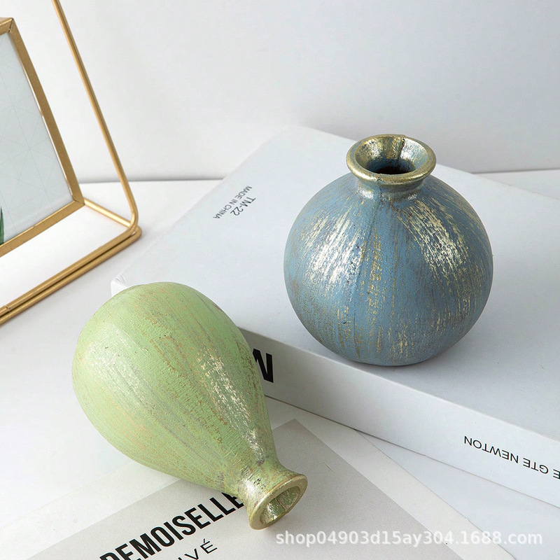 Japanese Wabi-Sabi Style Handmade Vase Jingdezhen Pottery Tea Space Flower Vessel Decoration Tea Props Source Factory