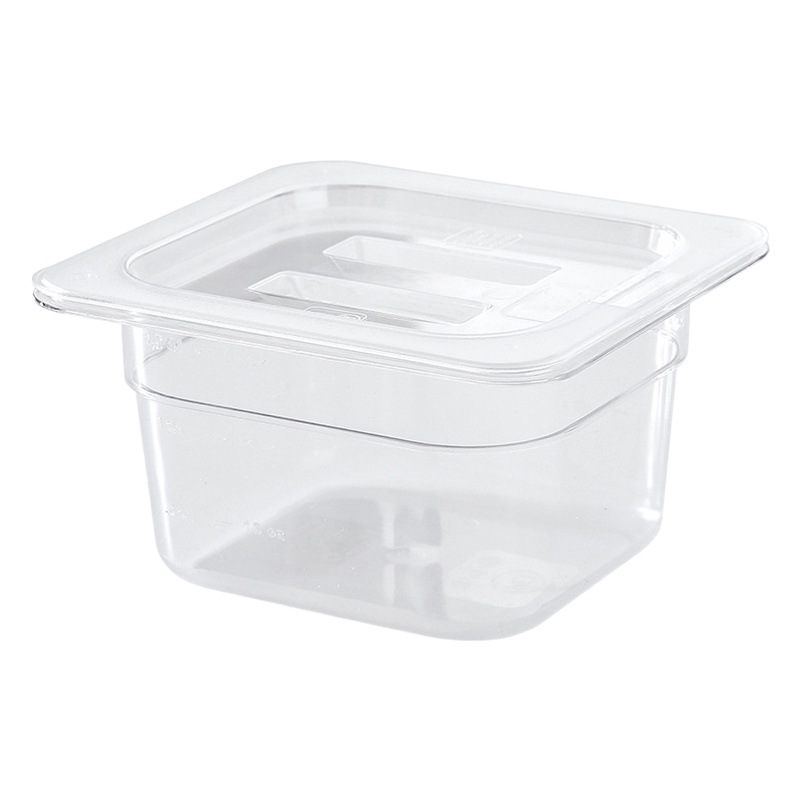 Picante olla caliente acrílico gastronorm olla plato rectangular placa transparente caja de verduras vitrina caja de plástico