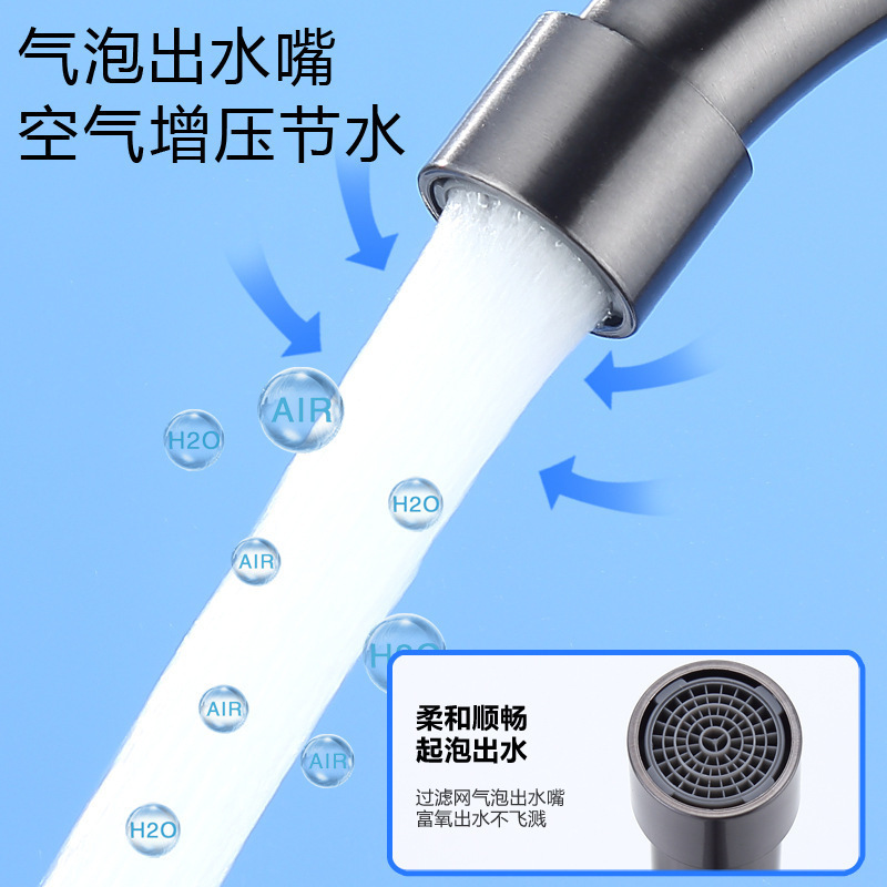 国境を越えた卸売ガン グレー ステンレス鋼の食器洗いシンク単一冷水蛇口柱洗面器食器洗いシンク 4 ポイント蛇口|undefined