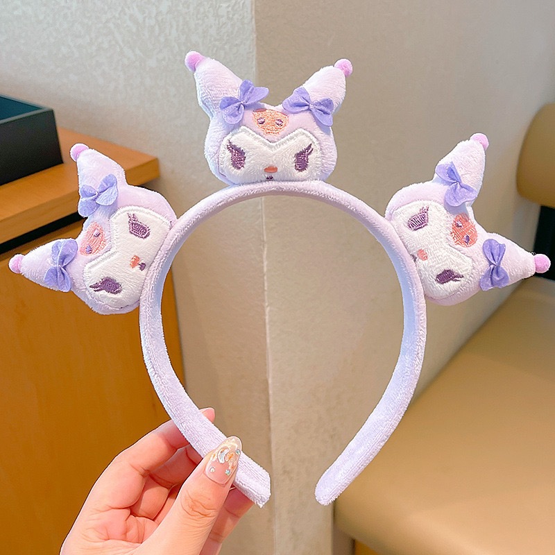 Otoño y invierno lindos bandas de cabello de ranas para mujeres máscaras faciales para lavar la cara dibujos animados de peluche bandejas de cabello extrañas tarjetas de cabello al por mayor