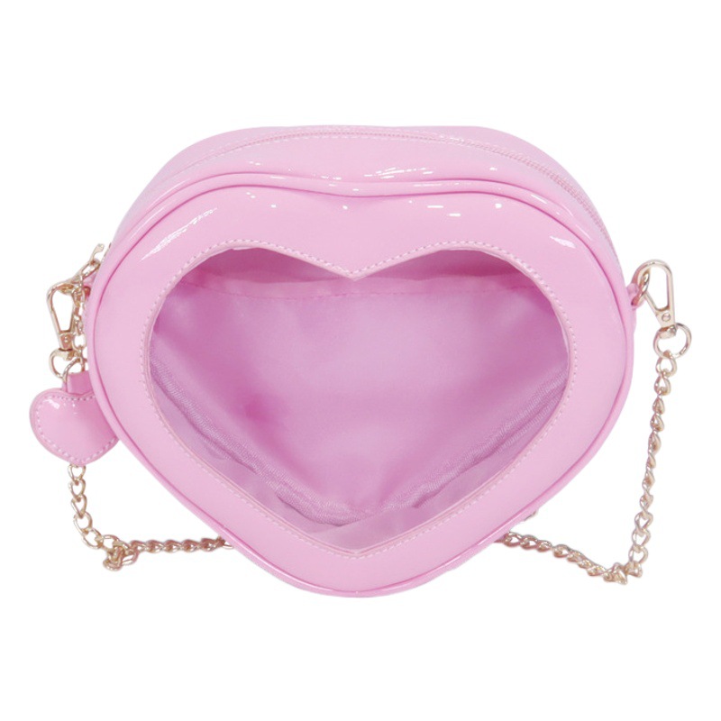 2023 nuevo amor bolsa de la cadena lindo transparente hombro bolsa de mensajero bolsa de bebé 10cm bolsa de dolor JK jalea pequeña bolsa para mujeres