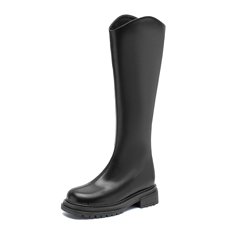 Botas Largas Estilo Británico Augu Shiden para Mujer, Otoño 2025, Nuevas Botas Martin de Moda, Botas de Montar Estilo Retro Urbano.