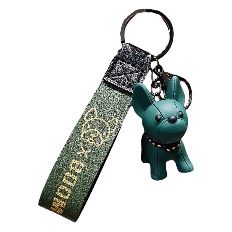 Bulldog francés llavero de la corrida de toros llavero lindo personalidad creativa red Puppy bag par pequeño colgante