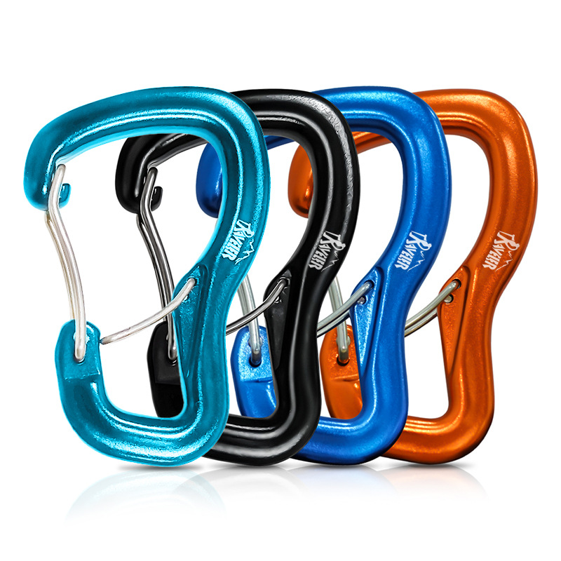 Al aire libre hamaca colgante hebilla doble puerta multifuncional aleación de aluminio escalada colgante hebilla camping hamaca colgante rápido