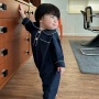 宝宝口袋婴童翻领包屁衣