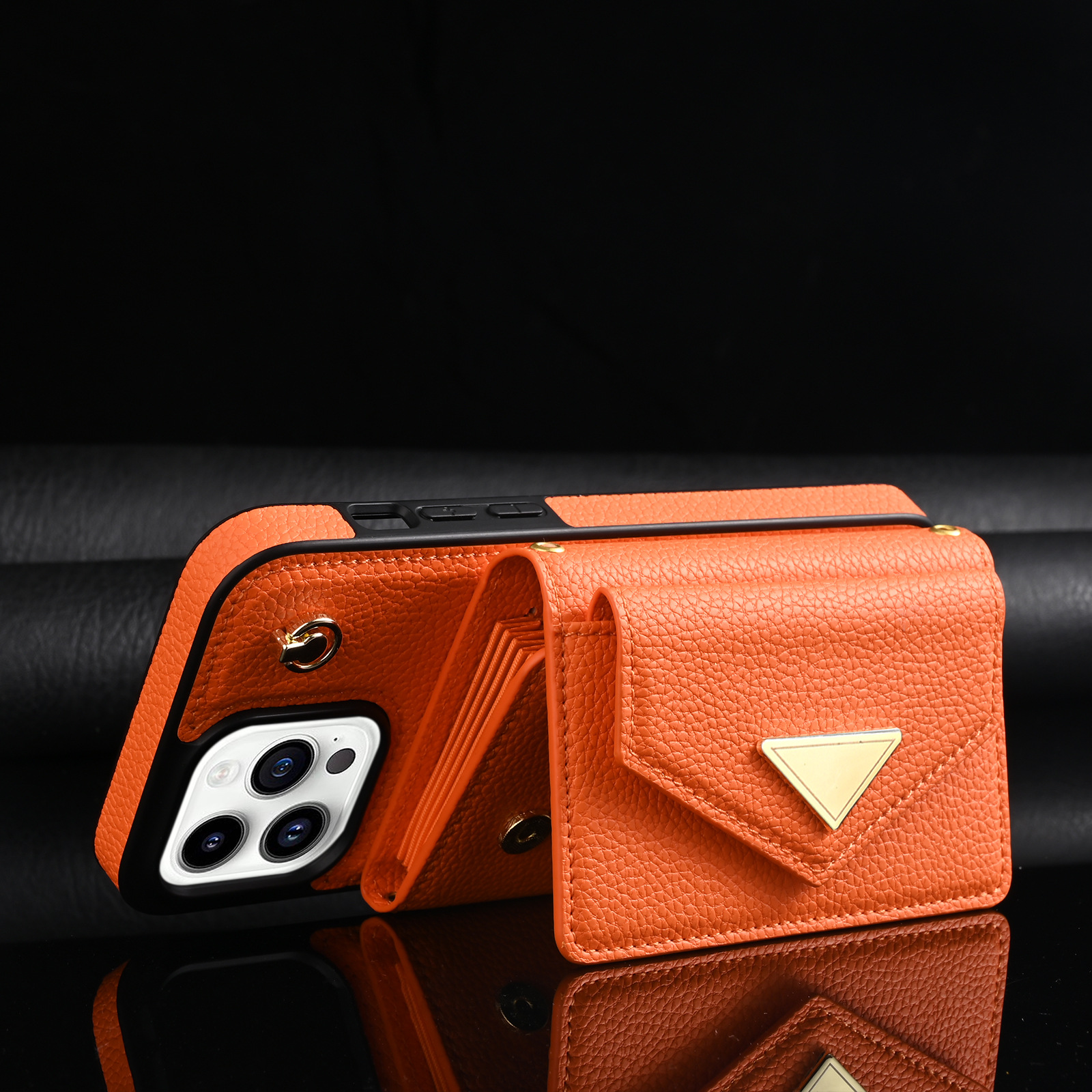 110g Weight iPhone Applicable Brands Pu Leather Material Solid Color Pattern Retro Style Retro Solid Color Pu Leather   Phone Cases 1