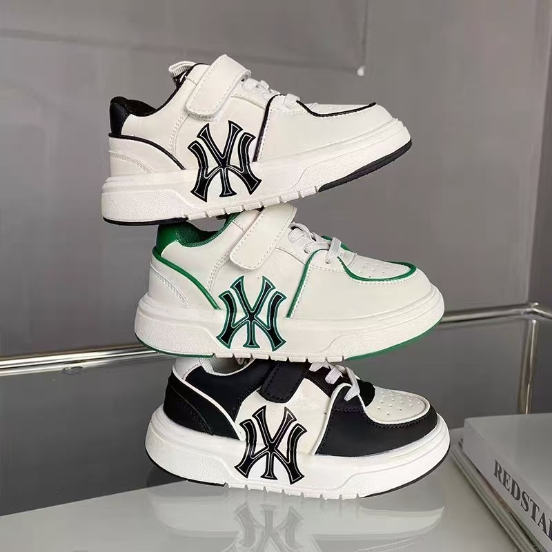 Genuine Leather Kidsren's Sneakers 2026 Spring & Fall New Korean Style Girls' Dad Shoes Non-Slip Soft Sole Boys' Sports White Shoes