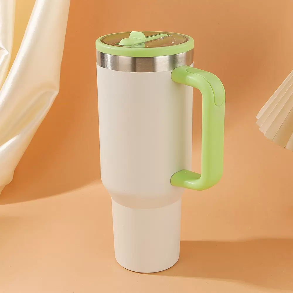 跨境现货亚马逊40汽车杯密封吸管盖车载保温杯大容量冰霸杯咖啡杯