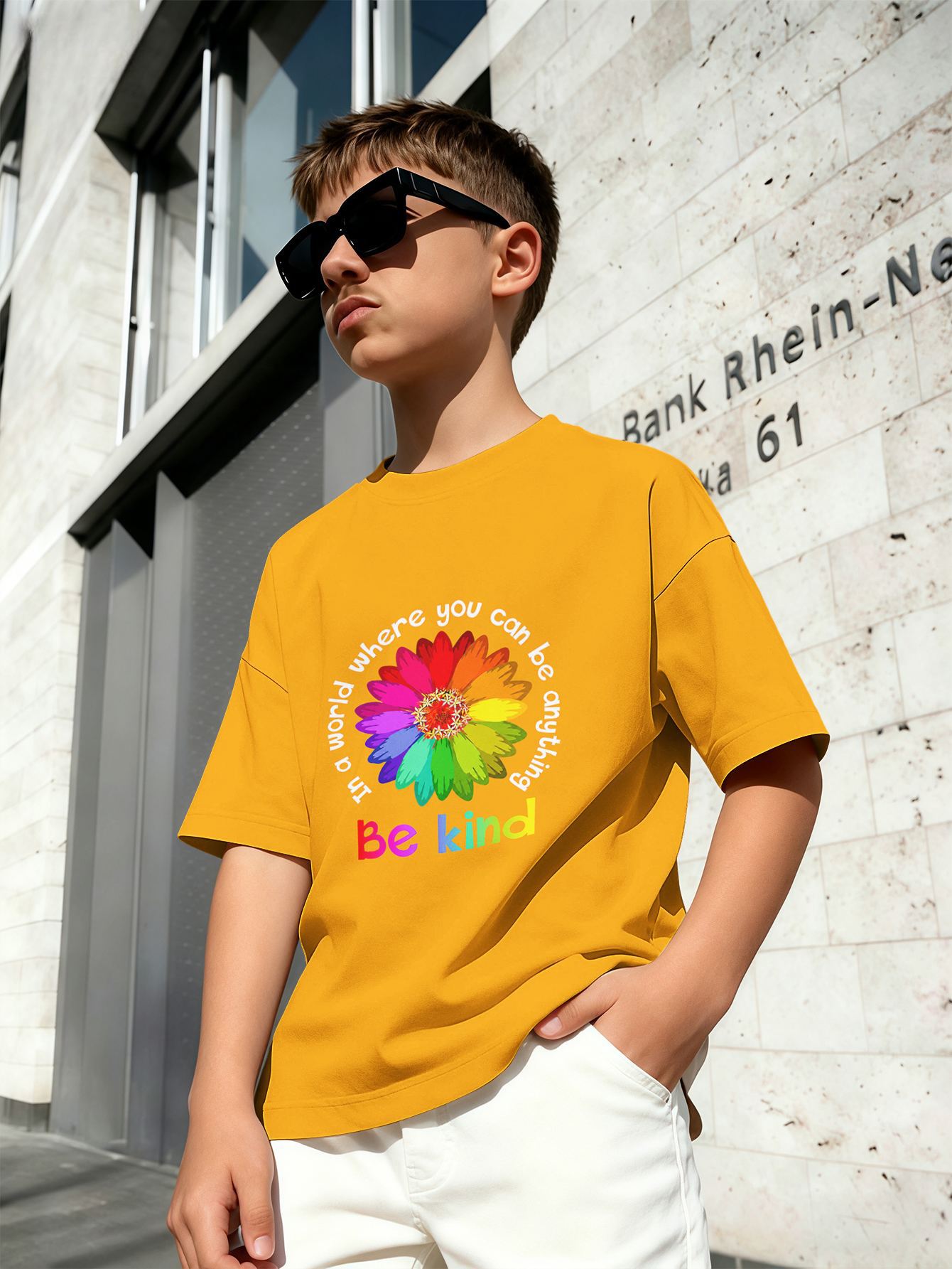 T-shirt för pojkar med 3d rymdraket tryck rund hals vit_voghion.com