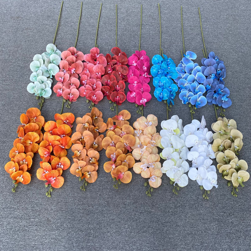 9 orquídeas de mariposa 3D simulación de flores de película de sensación de mano flores falsas bodas en el hogar arreglos florales bodas decoración de flores