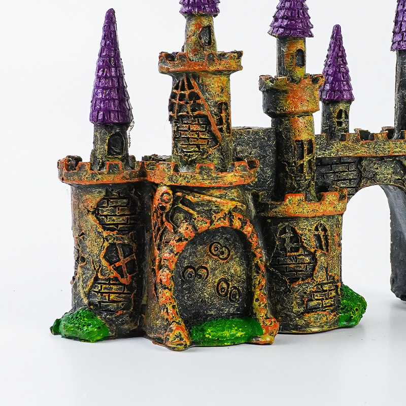 Venta caliente villa de estilo europeo micro paisaje pequeños adornos decorativos resina artesanía paisajismo de la casa cuento de hadas castillo de aguja