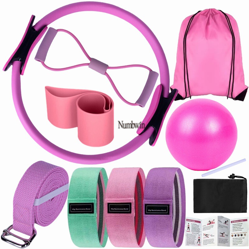 Numbwin 家庭用ピラティスセット 女性用ピラティスリング ヨガボールセット レジスタンスバンド フィットネス クロスボーダー|undefined