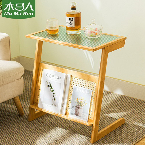 Side table, small coffee table, bedside table, sofa, side table cabinet, Changhong glass small apartment square tea table, Japanese style mini corner table