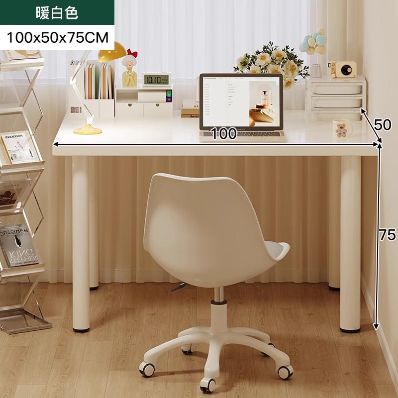 Mesa de alquiler simple dormitorio de niñas escritorio escritorio de computadora escritorio de tocador en casa escritorio de oficina largo viento de crema