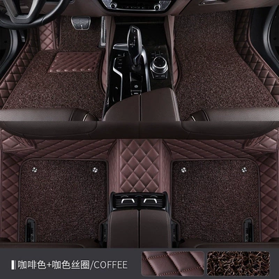 21 19 18 17 16 — Universal Foot Pad - double-layer-silk-loop-xpe-floor-mat-coffee-color-coffee-colored-silk-loops-bmw-x12023-2024-model