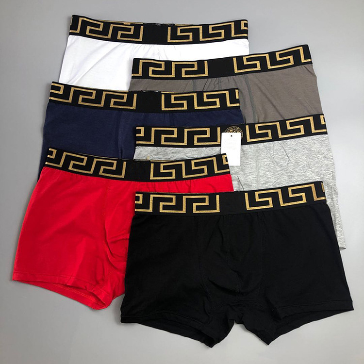 European and American Foreign Trade Cross-border Men's Trendy Brand Four-corner Underwear υ ck ο Pure Cotton Old People's Head in stock Boxer Shorts Men's