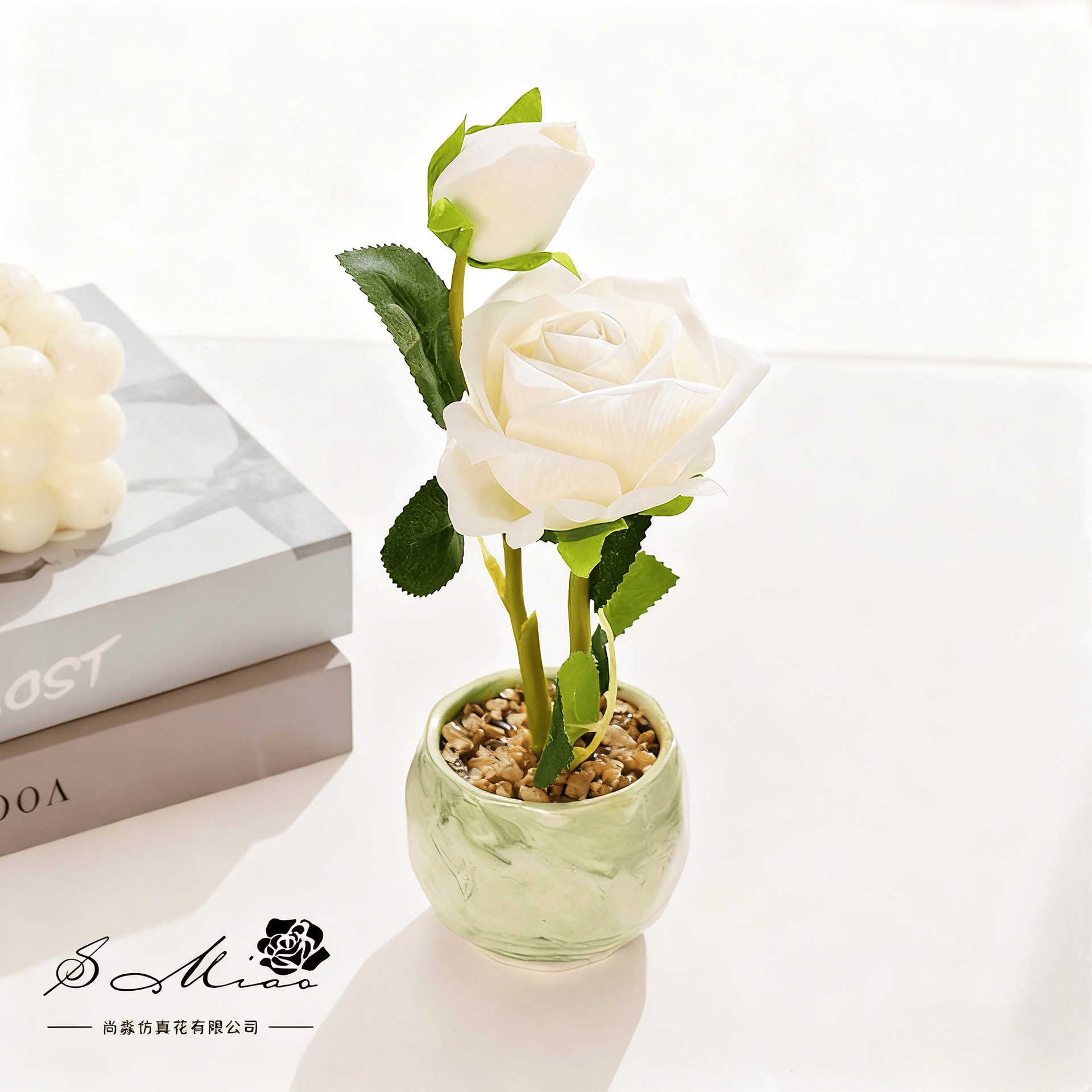 flores falsas estilo pastoral rosa pequeña flor de simulación bonsai decoración creativa flor de moda plantación verde artificial simulación maceta image 4