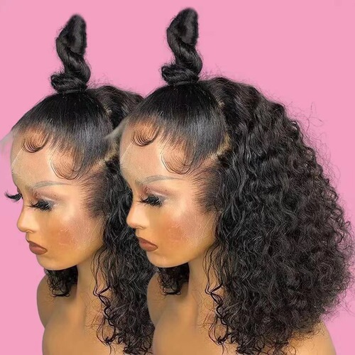 Front lace wig headband short curly hair body bob humenhairlacefront wigs hair service