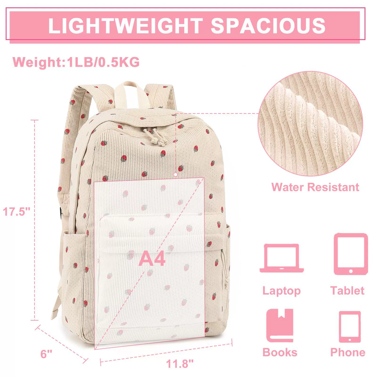 (Cross-border trading), strawberry, school bag for students, backpack, shoulder bag, laptop, for teenagers